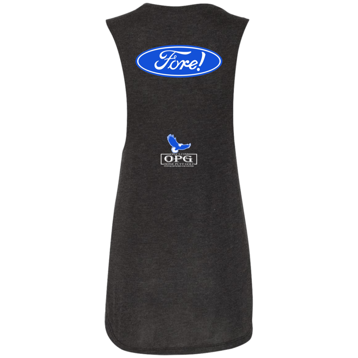 OPG Custom Design #11. Fore! Ford Parody. Ladies' Flowy Muscle Tank