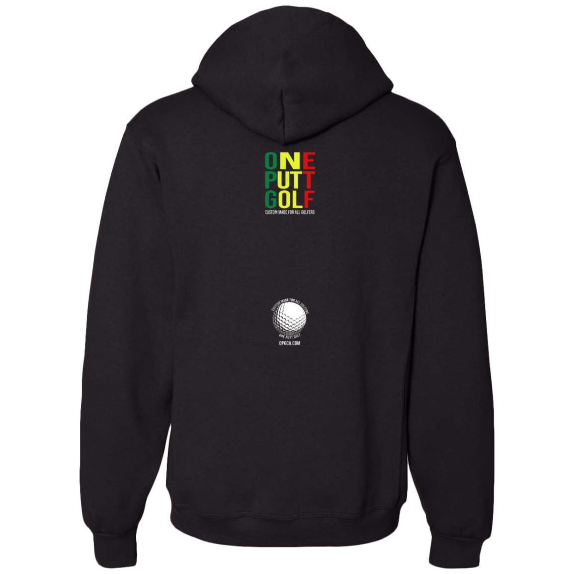 OPG Custom Design #22. One Putt / One Love Parody with Fan Art. Male Edition. Dri-Power Fleece Pullover Hoodie