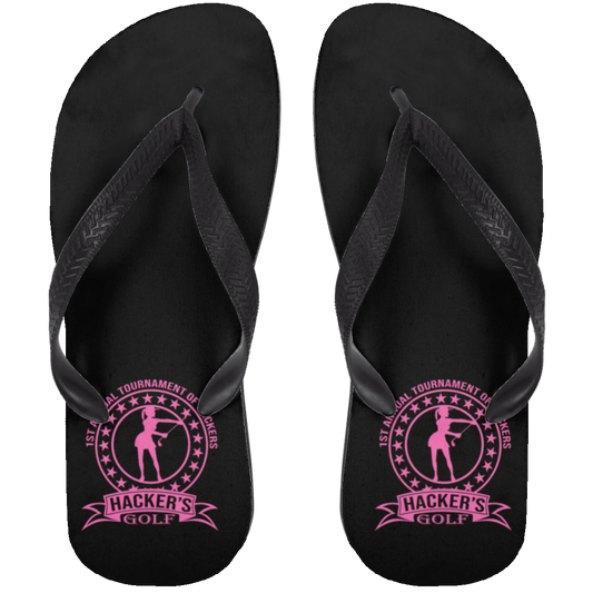 OPG Custom Design #20. 1st Annual Hackers Golf Tournament. Ladies Edition. Adult Flip Flops