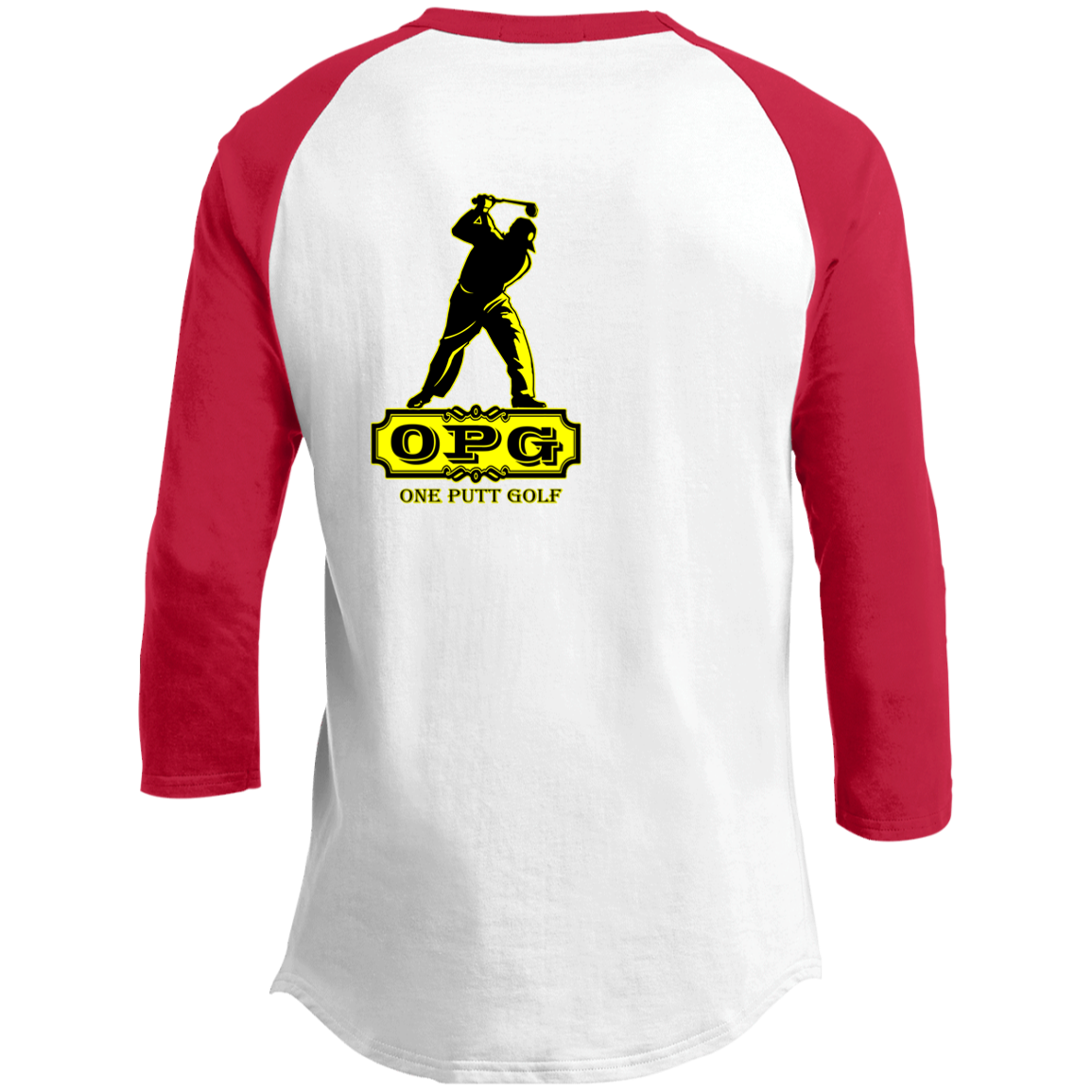 OPG Custom Design #19. GUCK FOLF. Men's Edition. Youth 3/4 Raglan Sleeve Shirt