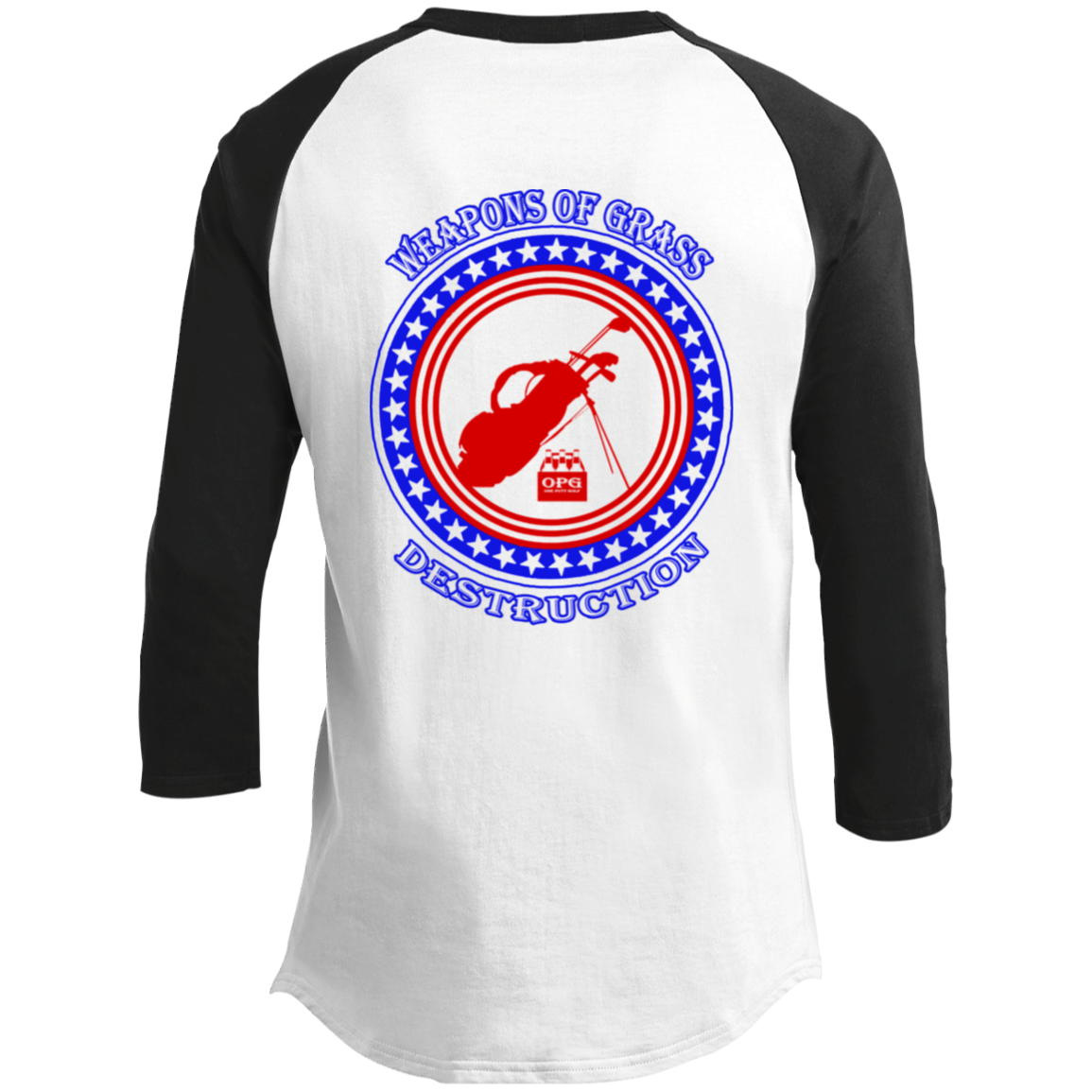 OPG Custom Design #18. Weapons of Grass Destruction. Youth 3/4 Raglan Sleeve Shirt