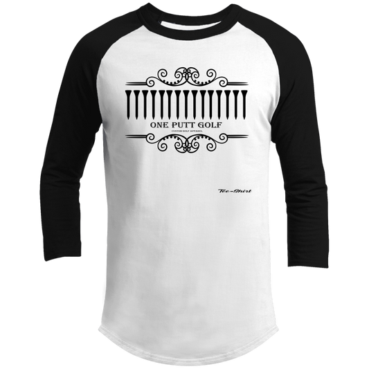 OPG Custom Design #5. Golf Tee-Shirt. Golf Humor. 3/4 Raglan Sleeve Shirt 100% Ringspun Combed Cotton