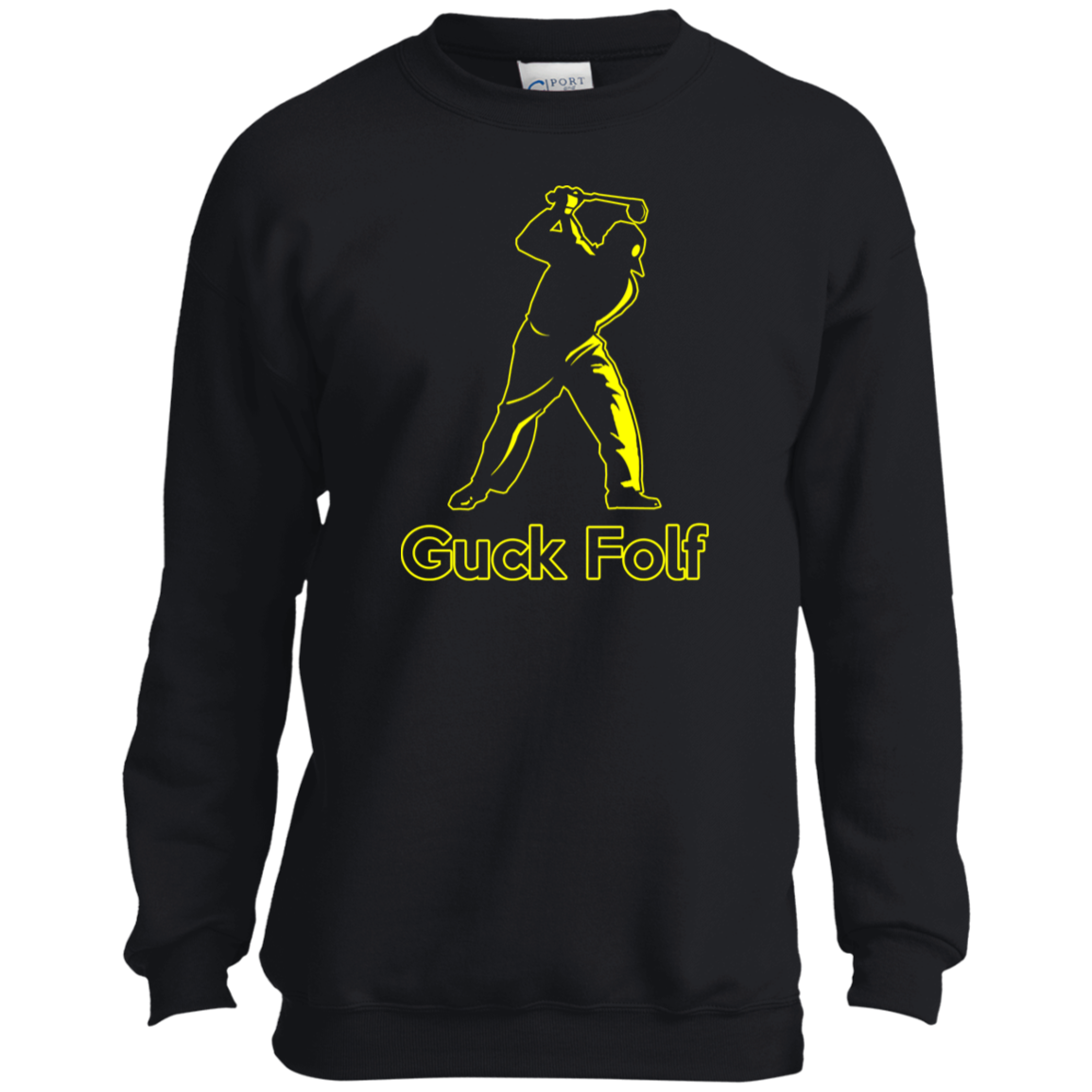 OPG Custom Design #19. GUCK FOLF. Men's Edition. Youth Crewneck Sweatshirt