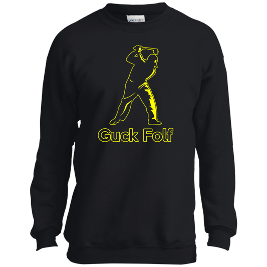 OPG Custom Design #19. GUCK FOLF. Men's Edition. Youth Crewneck Sweatshirt