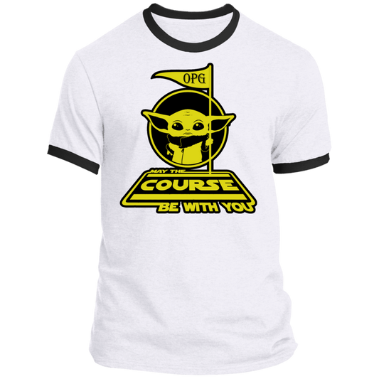 OPG Custom Design #21. May the course be with you. Star Wars Parody and Fan Art. Ringer Tee