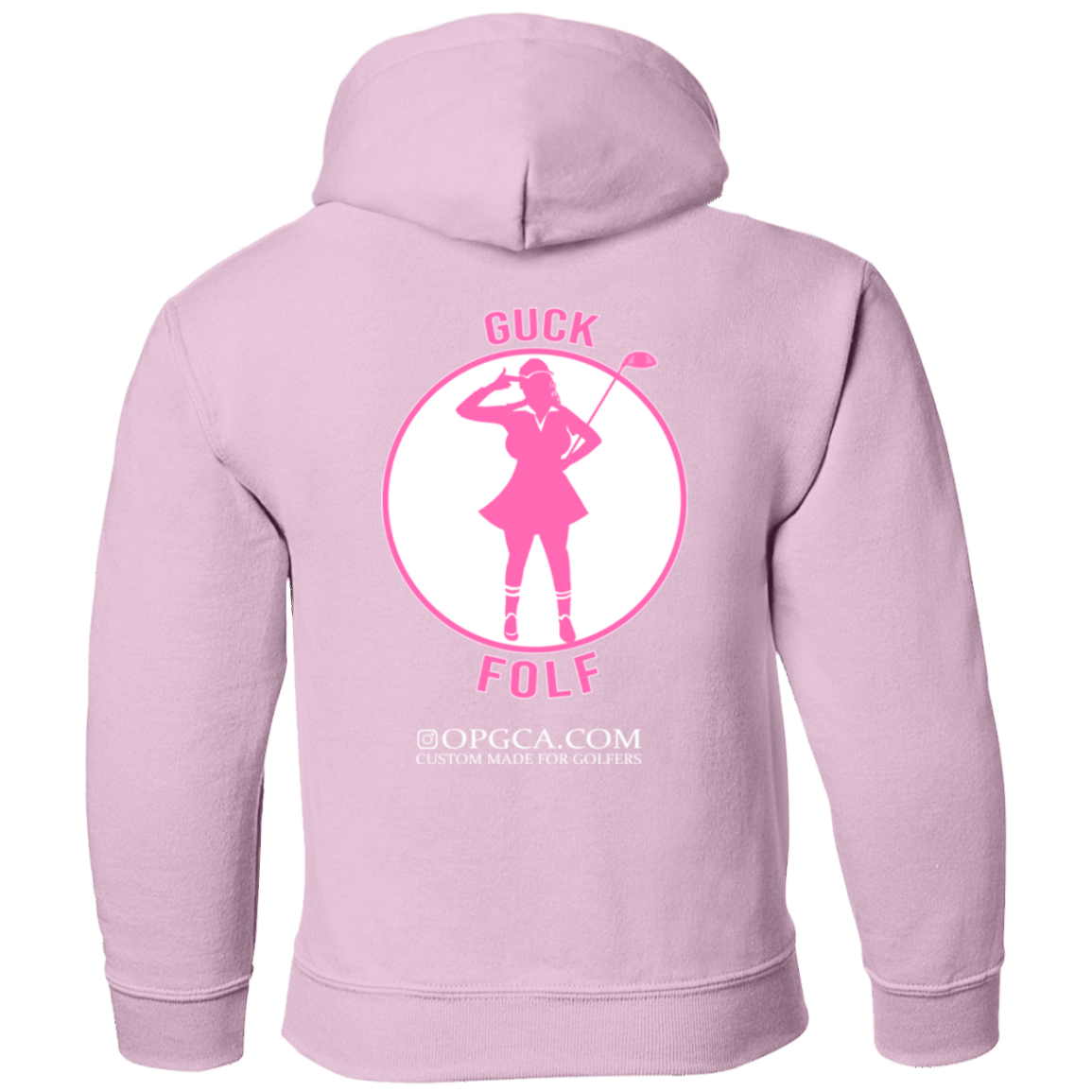 OPG Custom Design #19. GUCK FOLF. Female Edition. Youth Pullover Hoodie