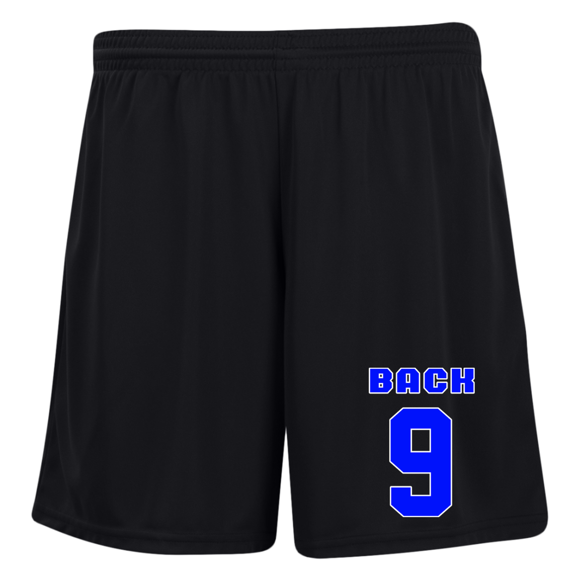 OPG Custom Design #17. Back 9. Ladies' Moisture-Wicking 7 inch Inseam Training Shorts