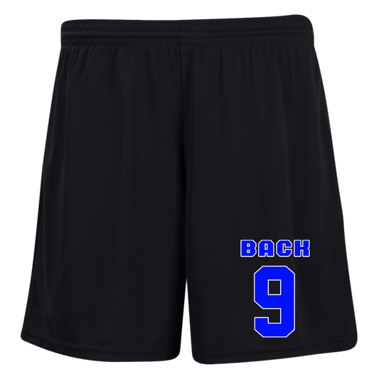 OPG Custom Design #17. Back 9. Ladies' Moisture-Wicking 7 inch Inseam Training Shorts