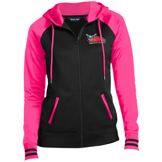 OPG Custom Design #12. American Golfer. Female Edition. Ladies' Sport-Wick® Full-Zip Hooded Jacket