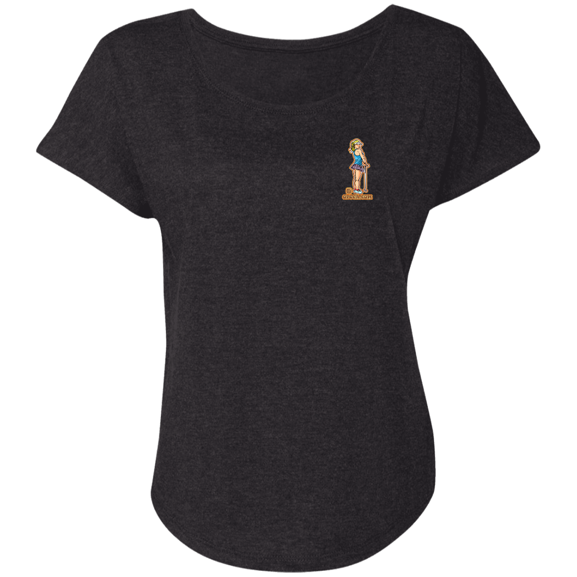 OPG Custom Design #28. Drive it. Chip it. One Putt golf it. Ladies' Triblend Dolman Sleeve