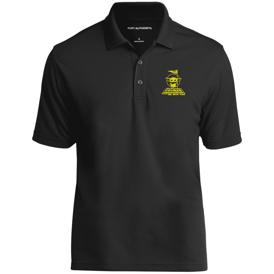 OPG Custom Design #21. May the course be with you. Parody / Fan Art. 100%Polyester UV Micro-Mesh Polo