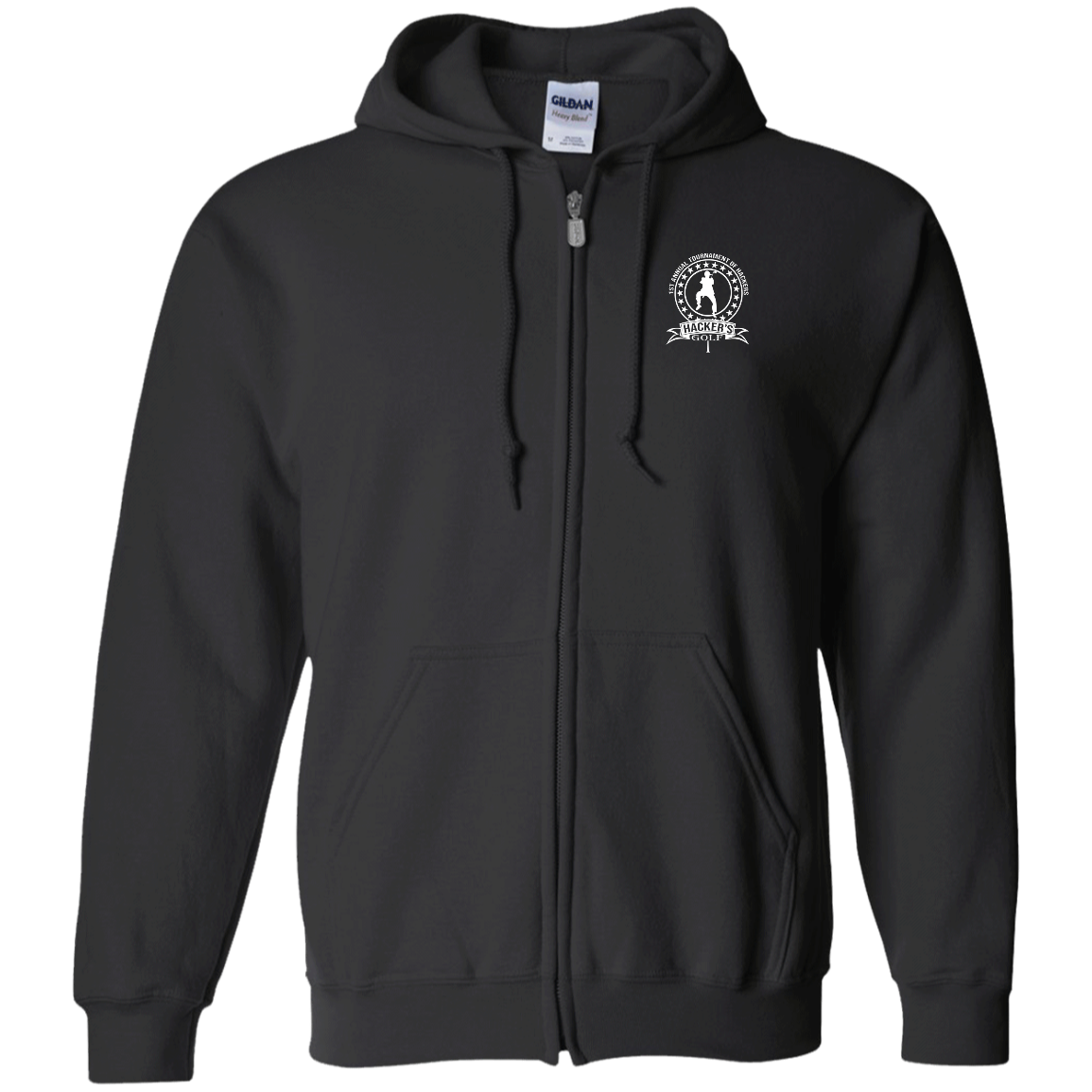 OPG Custom Design #20. 1st Annual Hackers Golf Tournament. Zip Up Hooded Sweatshirt