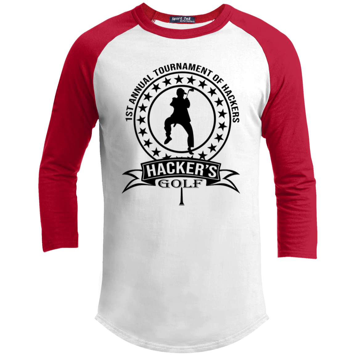 OPG Custom Design #20. 1st Annual Hackers Golf Tournament. Youth 3/4 Raglan Sleeve Shirt