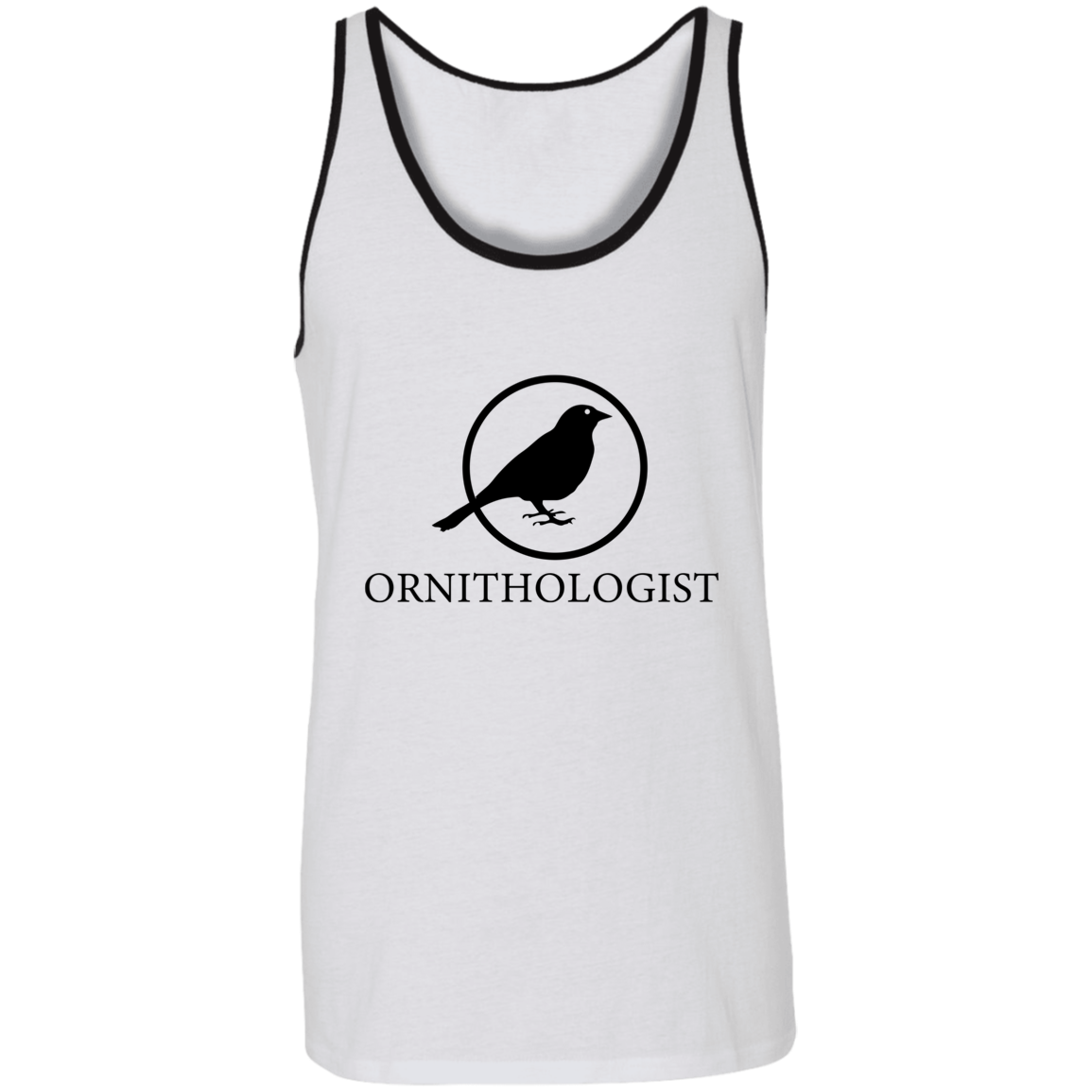 OPG Custom Design # 24. Ornithologist. A person who studies or is an expert on birds. 2 Tone Tank 100% Combed and Ringspun Cotton