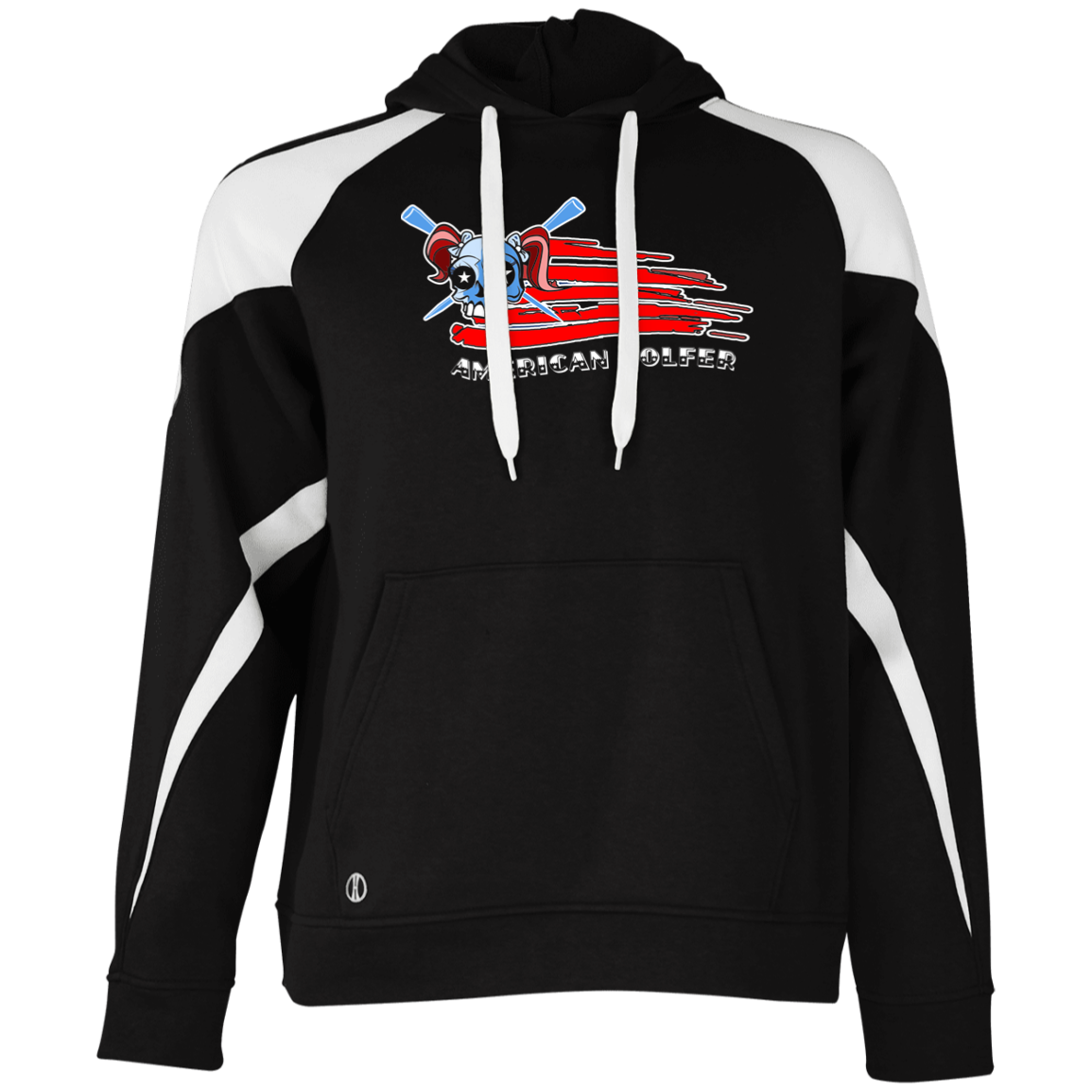 OPG Custom Design #12. American Golfer. Female Edition. Colorblock Fleece Hoodie