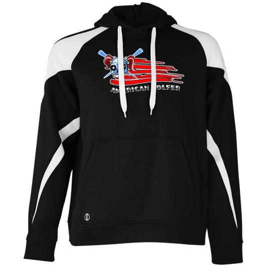 OPG Custom Design #12. American Golfer. Female Edition. Colorblock Fleece Hoodie