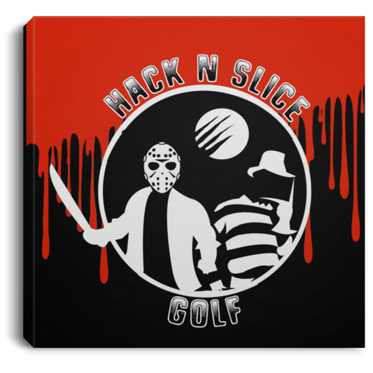 OPG Custom Design #23. Hack N Slice Golf. Freddy and Jason Fan Art. Square Canvas .75in Frame