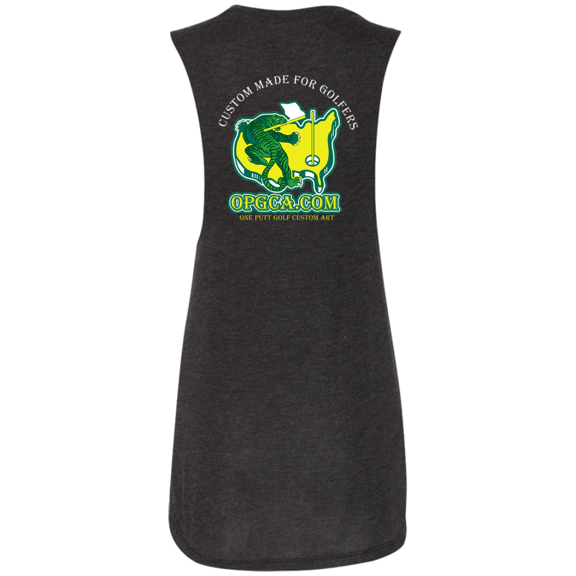 OPG Custom Design #26. Tiger Woods Fan Art. 2019 Master's Champion. Ladies' Flowy Muscle Tank