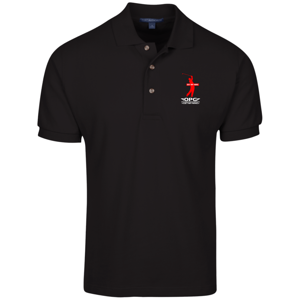 OPG Custom Design #16. Get My Nine. Male Version. 100% Ring Spun Combed Cotton Polo