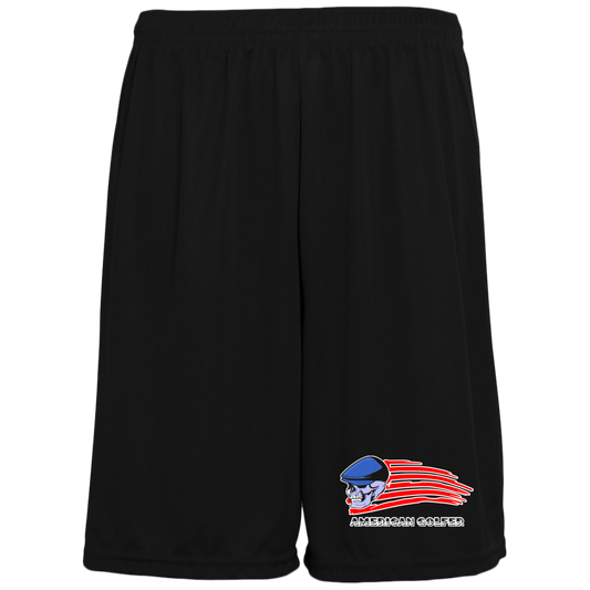 OPG Custom Design #12. Golf America. Male Edition. 100% Polyester Training Shorts w/Pockets