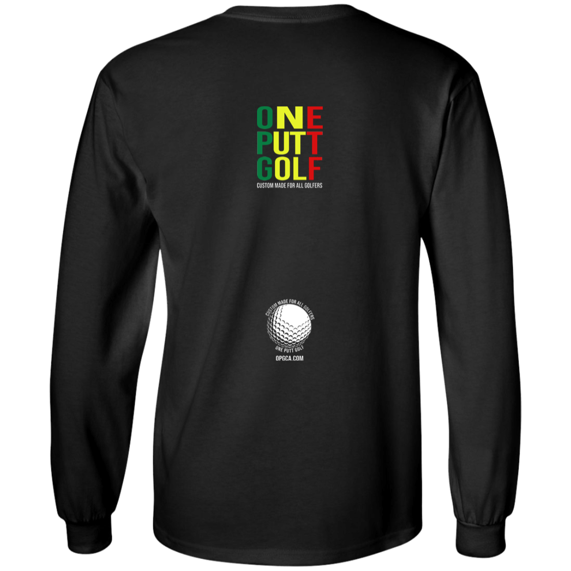 OPG Custom Design #22. One Putt / One Love Parody with Fan Art. Male Edition. Youth 100% Cotton LS T-Shirt