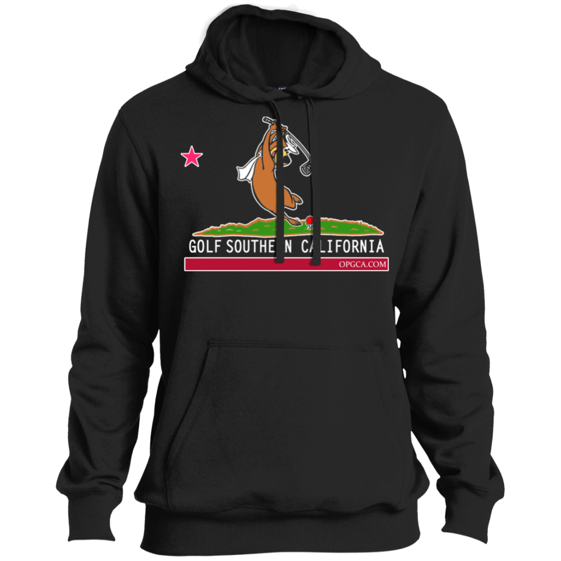 OPG Custom Design #15. Golf Southern California with Yogi Bear Fan Art. Soft Style Pullover Hoodie