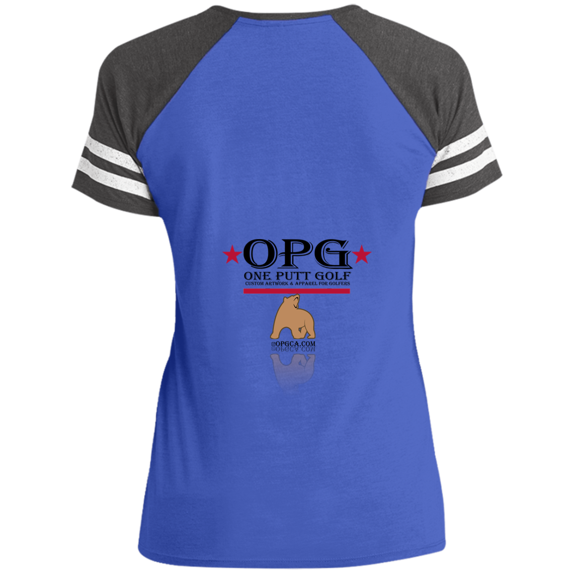 OPG Custom Design #14. Golf California. California State Flag. Ladies' Game V-Neck T-Shirt