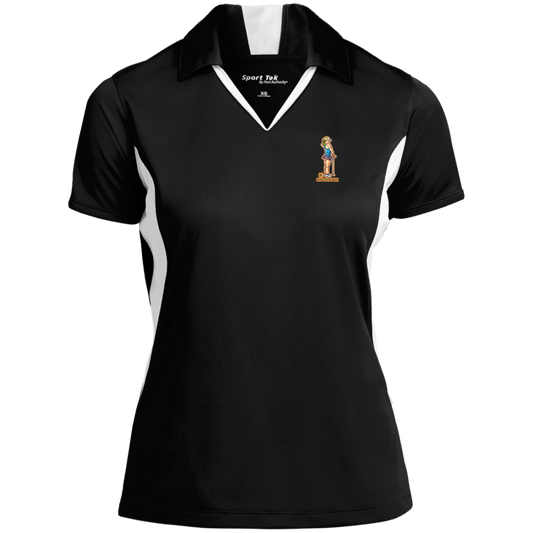 OPG Custom Design #28. Drive it. Chip it. One Putt golf it. Ladies' Colorblock Performance Polo