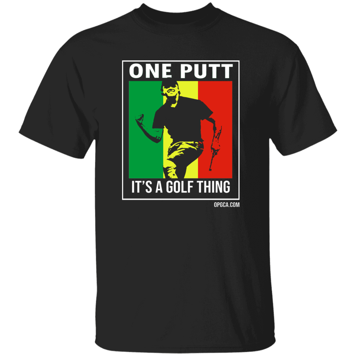 OPG Custom Design #22. One Putt / One Love Parody with Fan Art. Male Edition. Youth 100% Cotton T-Shirt