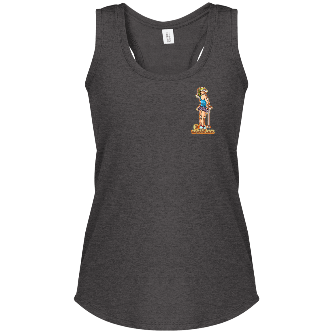 OPG Custom Design #28. Drive it. Chip it. One Putt golf it. Ladies' Perfect Tri Racerback Tank