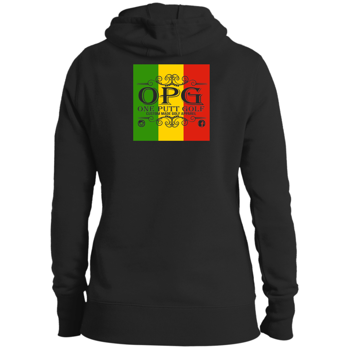 OPG Custom Design #13. ONE PUTT. ONE LOVE Parody. Golf. Ladies' Pullover Hoodie