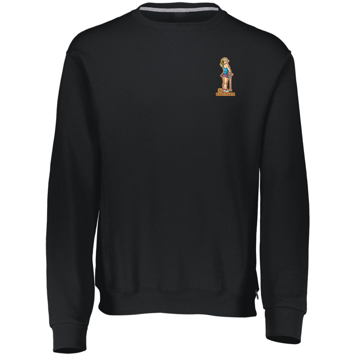 OPG Custom Design #28. Drive it. Chip it. One Putt golf it. Youth Dri-Power Fleece Crewneck Sweatshirt