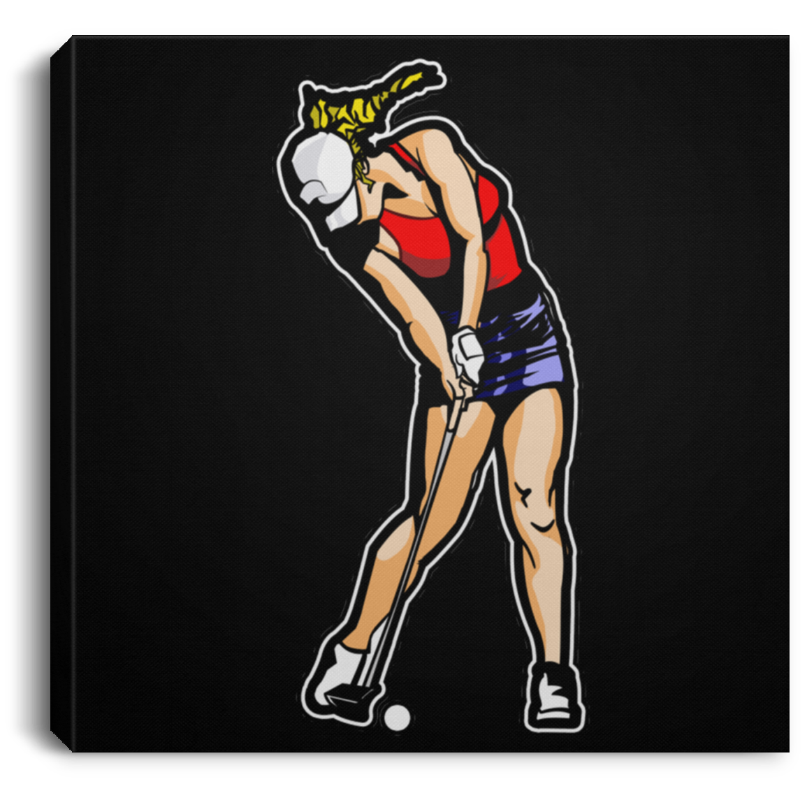 OPG Custom Design #3. Drive like a girl. Golf. Square Canvas .75in Frame