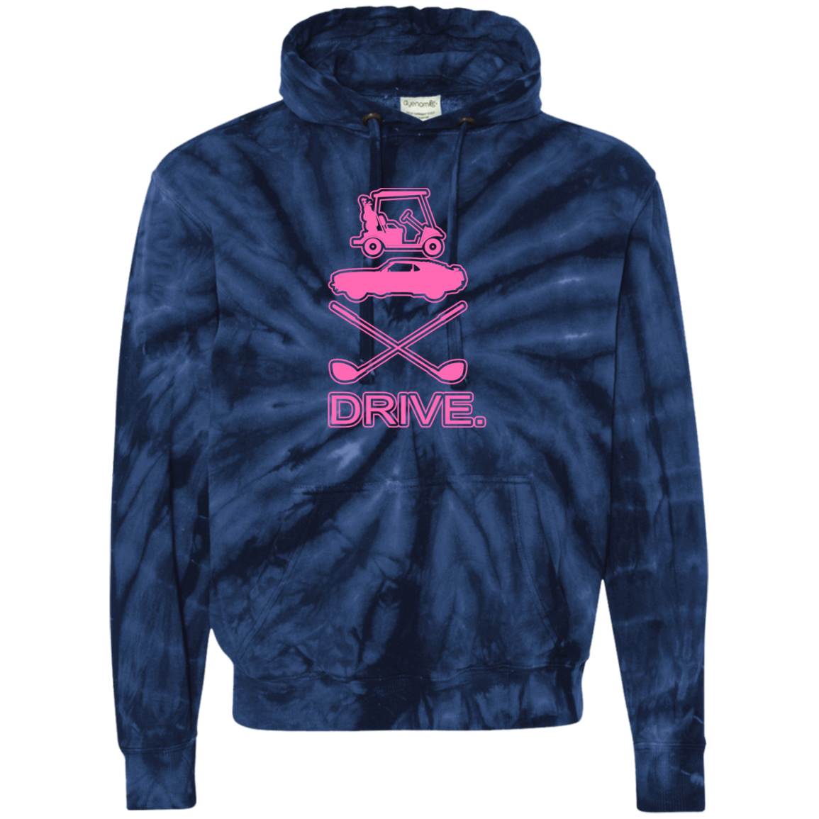 OPG Custom Design #8. Drive. Unisex Tie-Dyed Pullover Hoodie