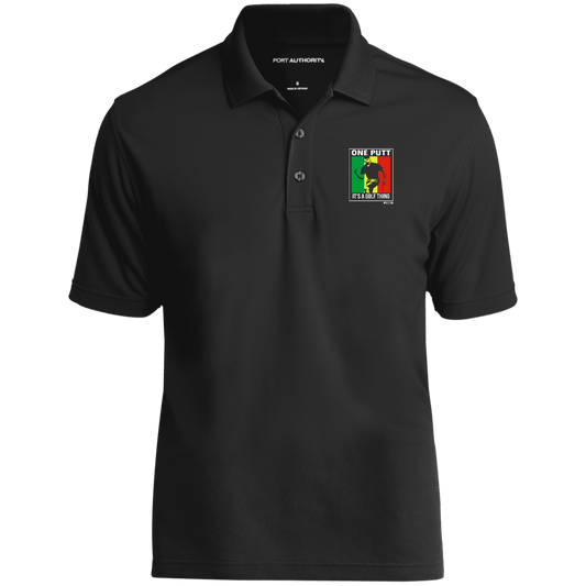 OPG Custom Design #22. One Putt / One Love Parody with Fan Art. Male Edition. 100%Polyester UV Micro-Mesh Polo