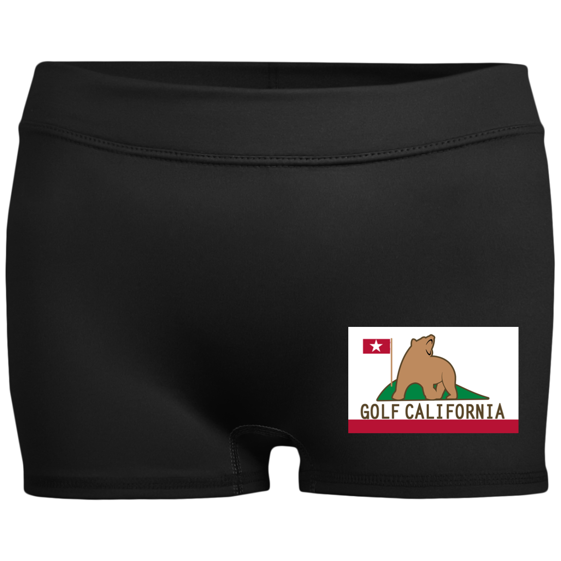 OPG Custom Design #14. Golf California. Ladies' Fitted Moisture-Wicking 2.5 inch Inseam Shorts