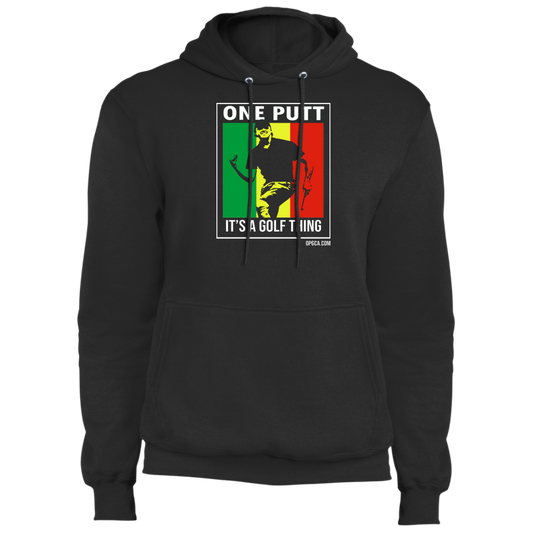 OPG Custom Design #22. One Putt / One Love Parody with Fan Art. Male Edition. Fleece Pullover Hoodie