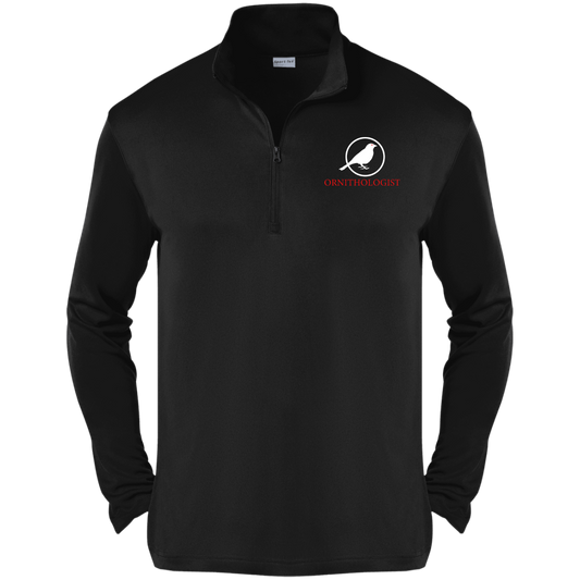 OPG Custom Design # 24. Ornithologist. A person who studies or is an expert on birds. 1/4-Zip Pullover 100% Polyester 1/4-Zip Pullover