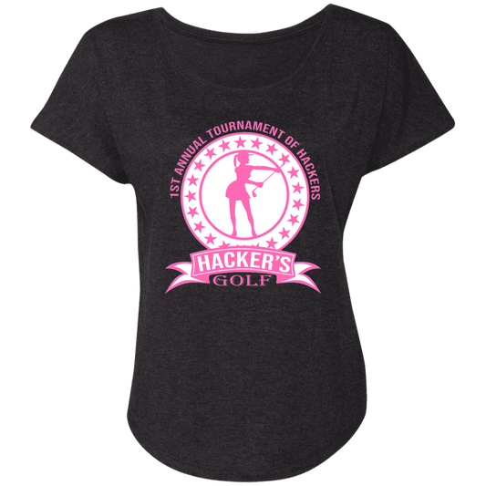 ZZZ#20 OPG Custom Design. 1st Annual Hackers Golf Tournament. Ladies Edition. Ladies' Triblend Dolman Sleeve