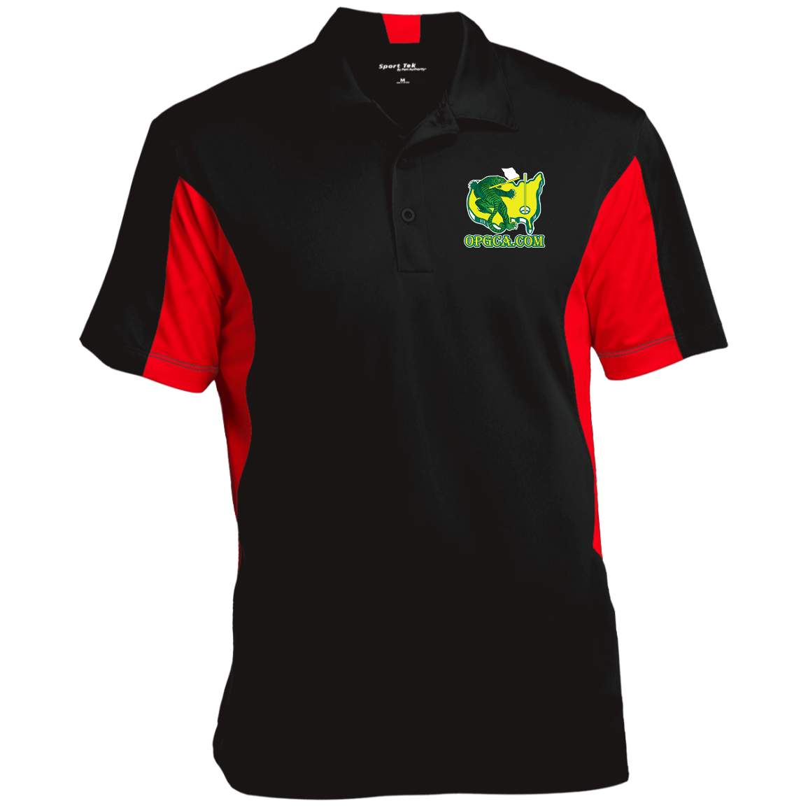 OPG Custom Design #26. Tiger Woods Fan Art. 2019 Master's Champion. Men's Colorblock Performance Polo