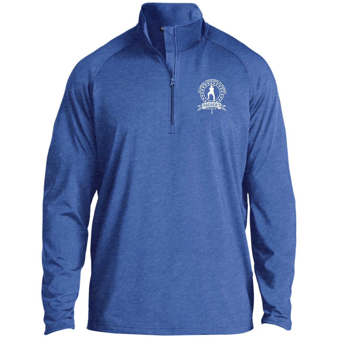 OPG Custom Design #20. 1st Annual Hackers Golf Tournament. 1/2 Zip Raglan Performance Pullover