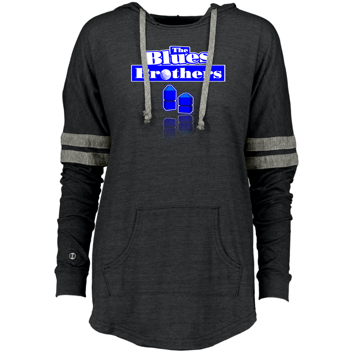 OPG Custom Design #3. Blue Tees Blues Brothers Fan Art. Ladies Hooded Low Key Pullover