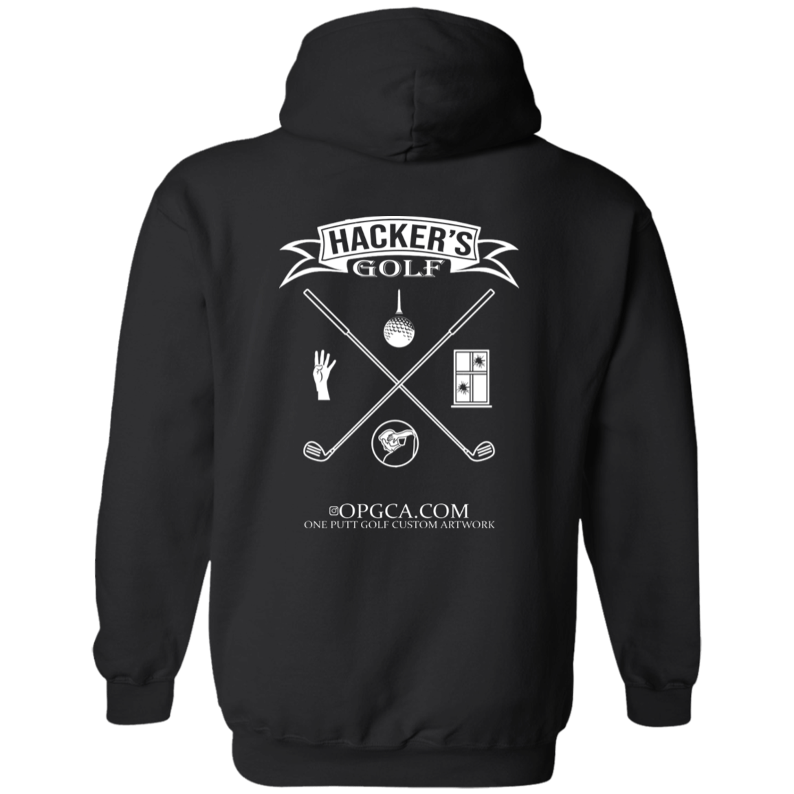 OPG Custom Design #20. 1st Annual Hackers Golf Tournament. Zip Up Hooded Sweatshirt