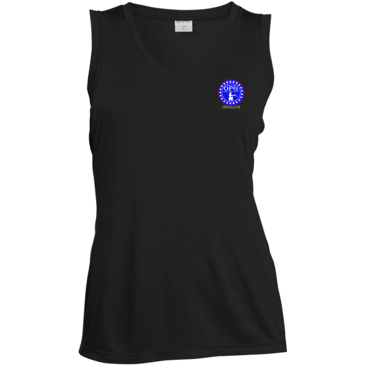 OPG Custom Design #18. Weapons of Grass Destruction. Ladies' Sleeveless V-Neck