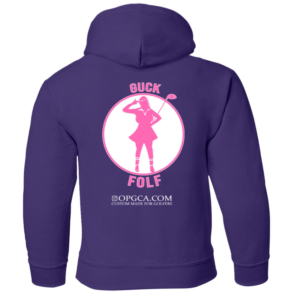 OPG Custom Design #19. GUCK FOLF. Female Edition. Youth Pullover Hoodie