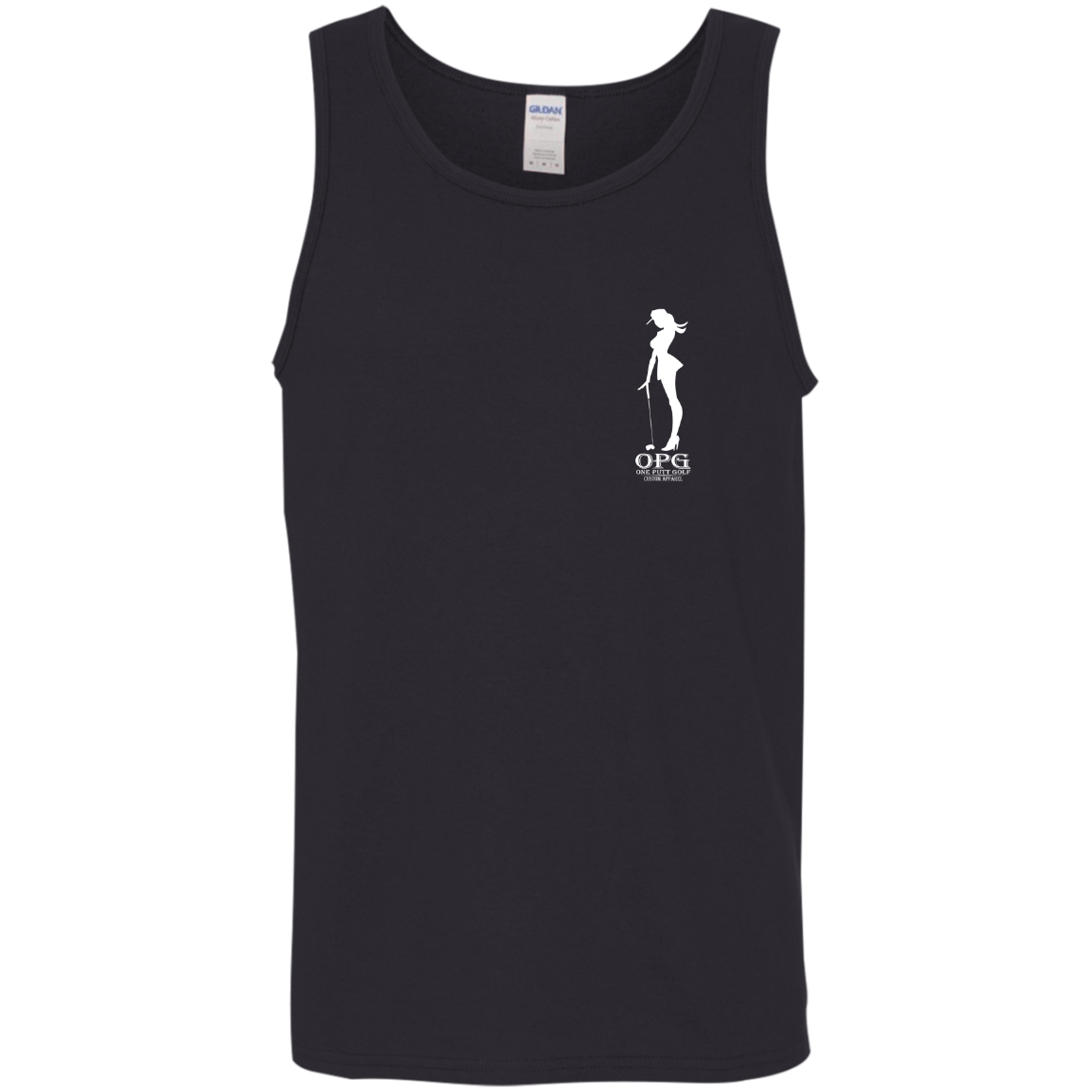 OPG Custom Design #10. Lady on Front / Flag Pole Dancer On Back. 100% Cotton Preshrunk Jersey Knit Tank Top