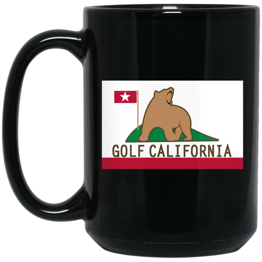 OPG Custom Design #14. Golf California. 15 oz. Black Mug