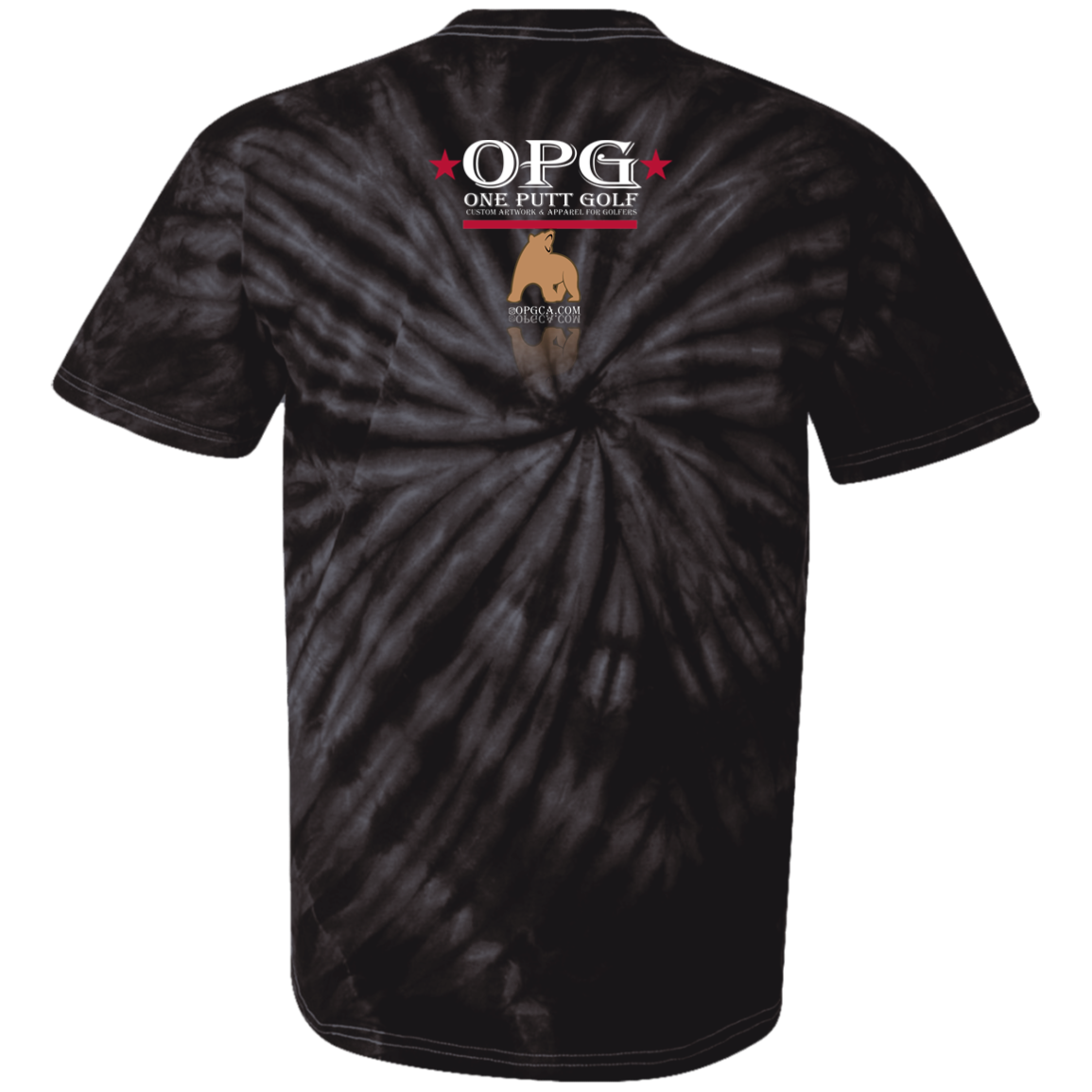 OPG Custom Design #14. Golf California. California State Flag. 100% Cotton Tie Dye T-Shirt