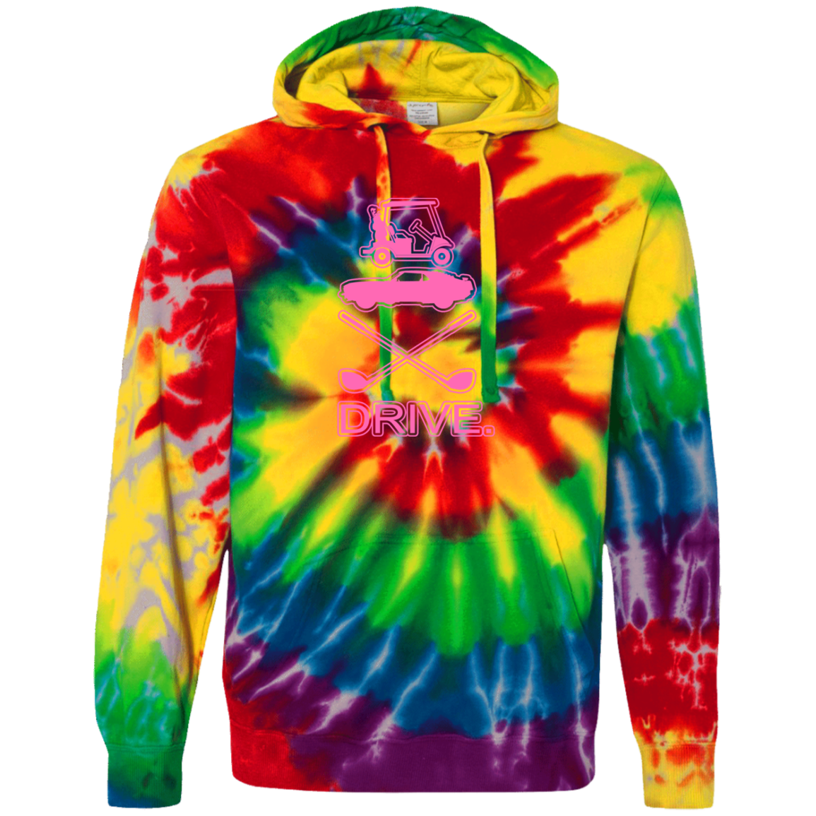 OPG Custom Design #8. Drive. Unisex Tie-Dyed Pullover Hoodie