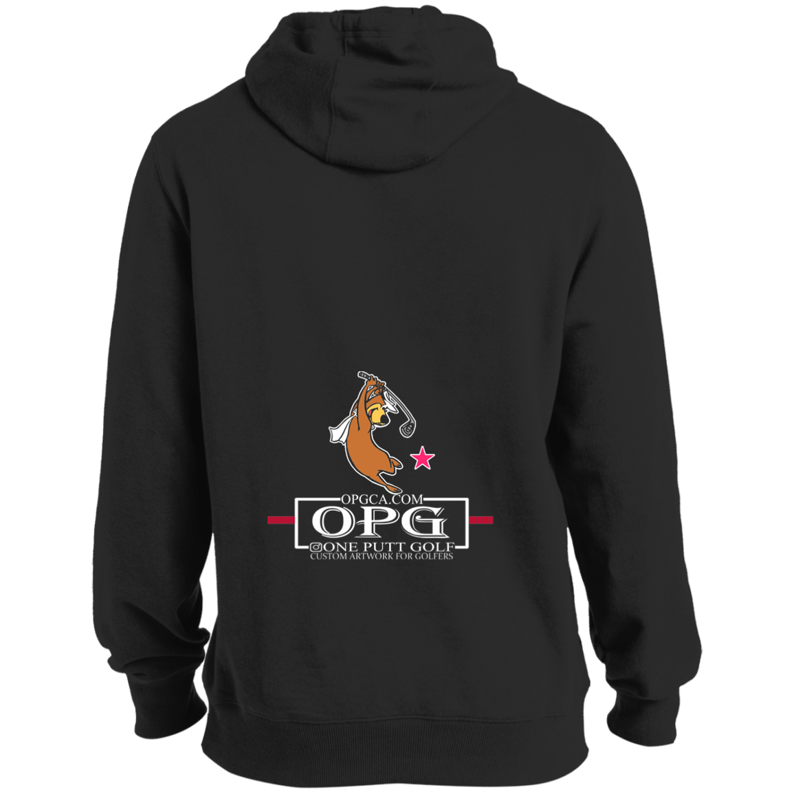 OPG Custom Design #15. Golf Southern California with Yogi Bear Fan Art. Tall Pullover Hoodie